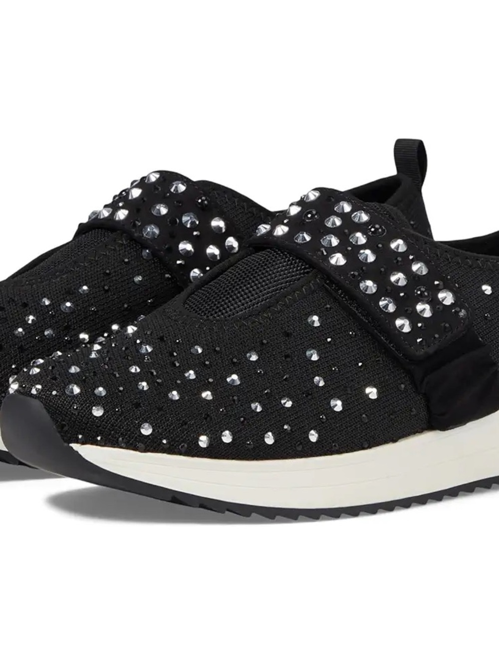 Kenneth Cole Reaction Black Slip-On Rhinestone Sneakers New Size 9